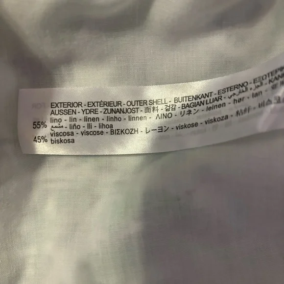 Zara Linen Blend Kimono Tie Front Mid Length Green Paisley Print Size Med/Large - Picture 13 of 16